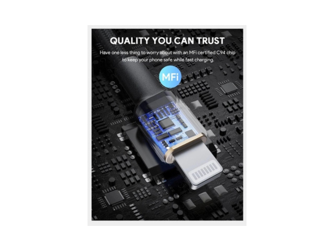 Buy Aukey USB C to Lightning Braided Cable 60W 1.8M - Black in Qatar Buy Aukey USB C to Lightning Braided Cable 60W 1.8M - Black in Qatar